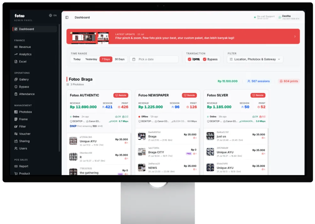 Fotoo admin dashboard preview